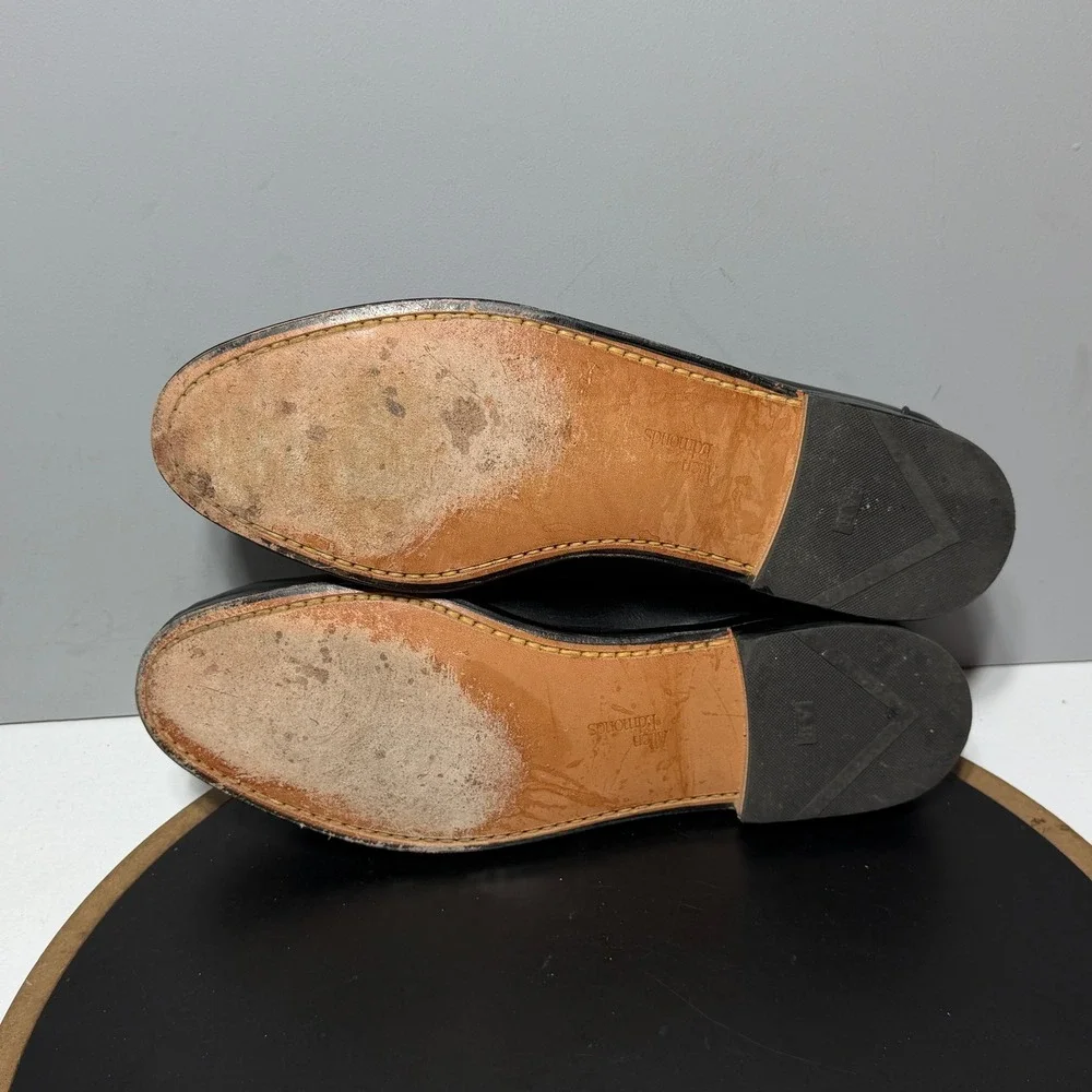 Allen Edmonds Maxfield Loafers Men 11 Tassel Braided Slip On Black Quiet‎ Luxury